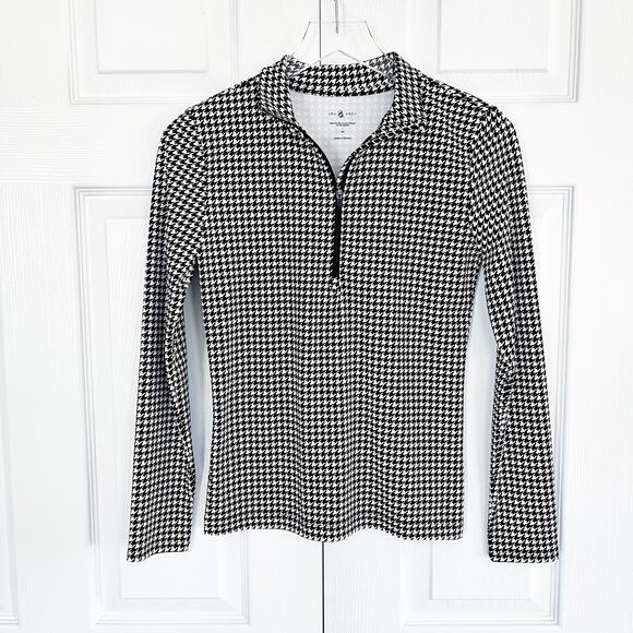 Lou & Grey Houndstooth Feel Good Zip Top - Picture 2 of 6